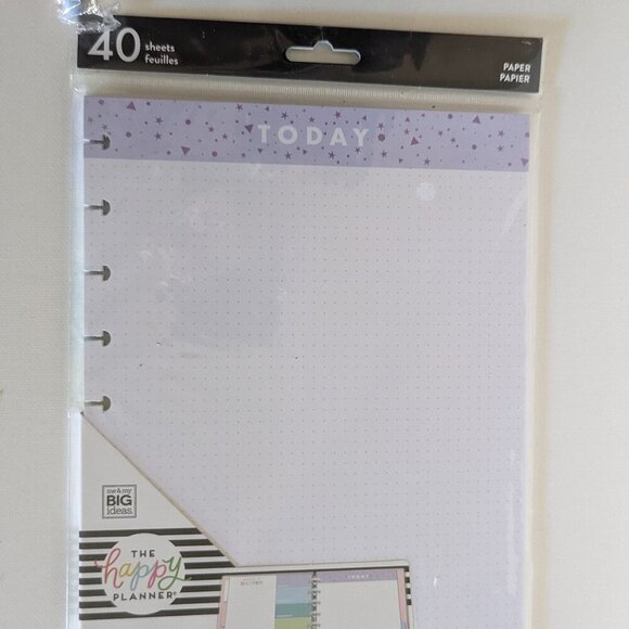 NWT 40 pc Happy Planner 'Today' Rainbow Classic Filler Paper Sheets Dot Grid NEW - Picture 1 of 6